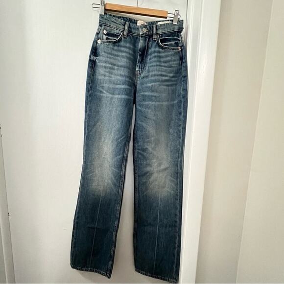Guess Jeans Eco High-Rise 80s Straight Leg Denim Jeans In Confidence Wash - Picture 7 of 14